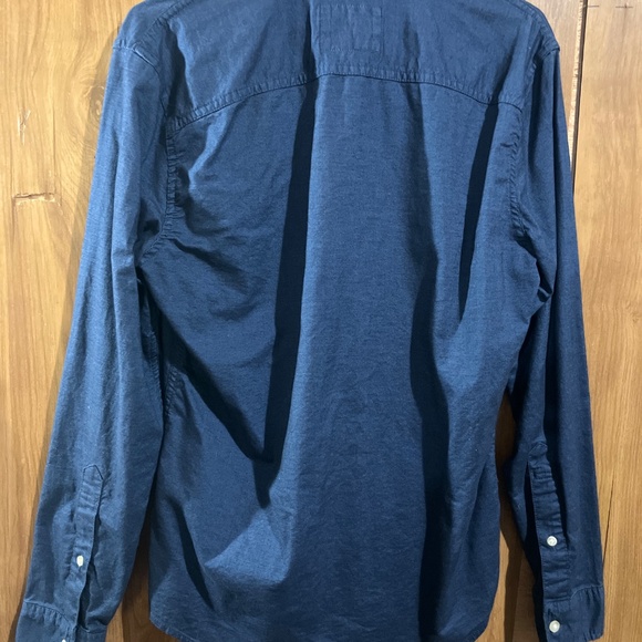 Hollister Women’s Stretch Button-Down Shirt – Navy Blue, Size Small - Picture 2 of 4